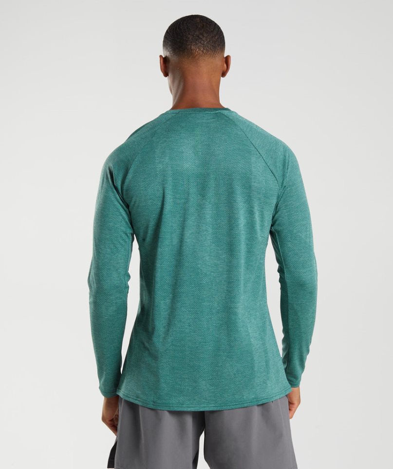 Men's Gymshark Apex Long Sleeve T-Shirts Green | CA 613085